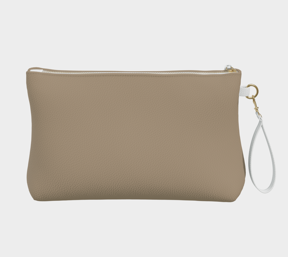 Queen of Petals The Ceramics Kiln Vegan Leather Clutch, back view, featuring a minimalist profile.