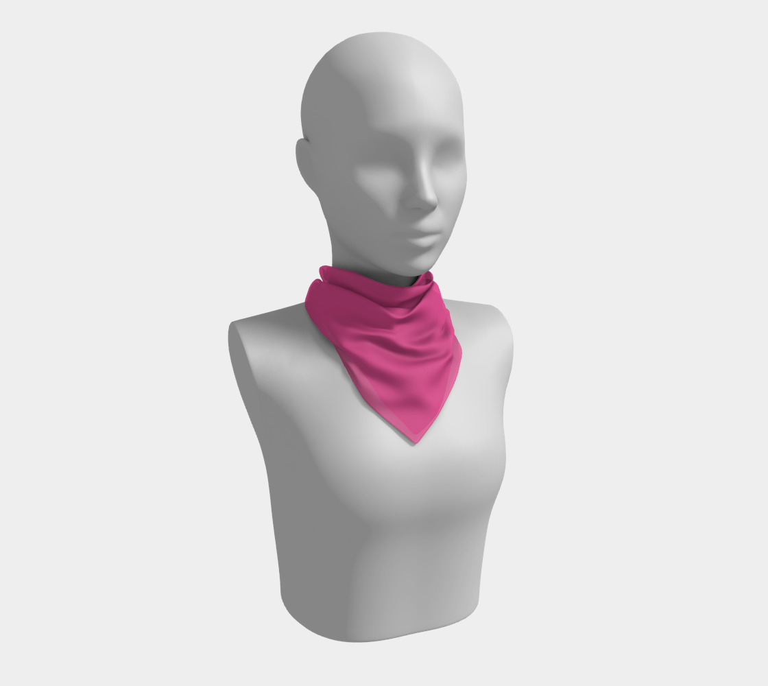 Queen of Petals The Colorist Bright Magenta Square Silk Scarf, 16 by 16 inch size, bright magenta habotai
