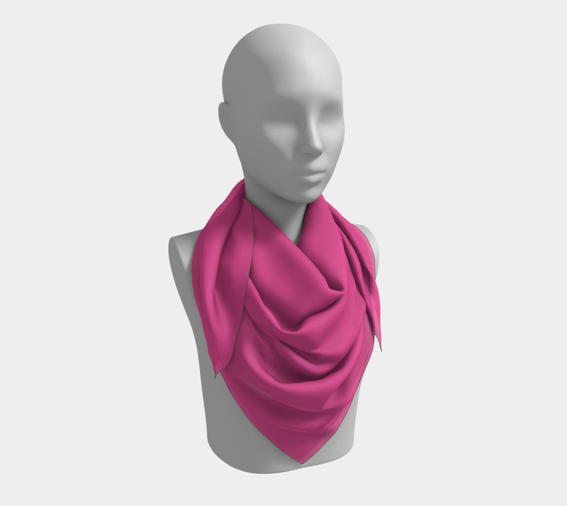 Queen of Petals The Colorist Bright Magenta Square Silk Scarf, 36 by 36 inch versatile size, silk charmeuse