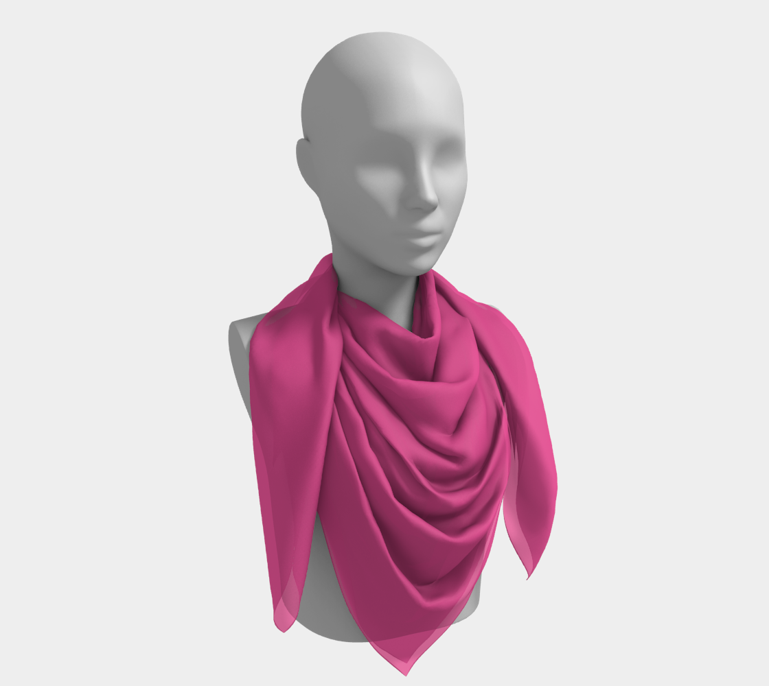 Queen of Petals The Colorist Bright Magenta Square Silk Scarf, 50 by 50 inch statement size for draping