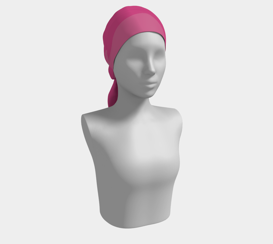 Queen of Petals The Colorist Deep Magenta Long Silk Scarf, styled as head wrap, deep magenta silk habotai