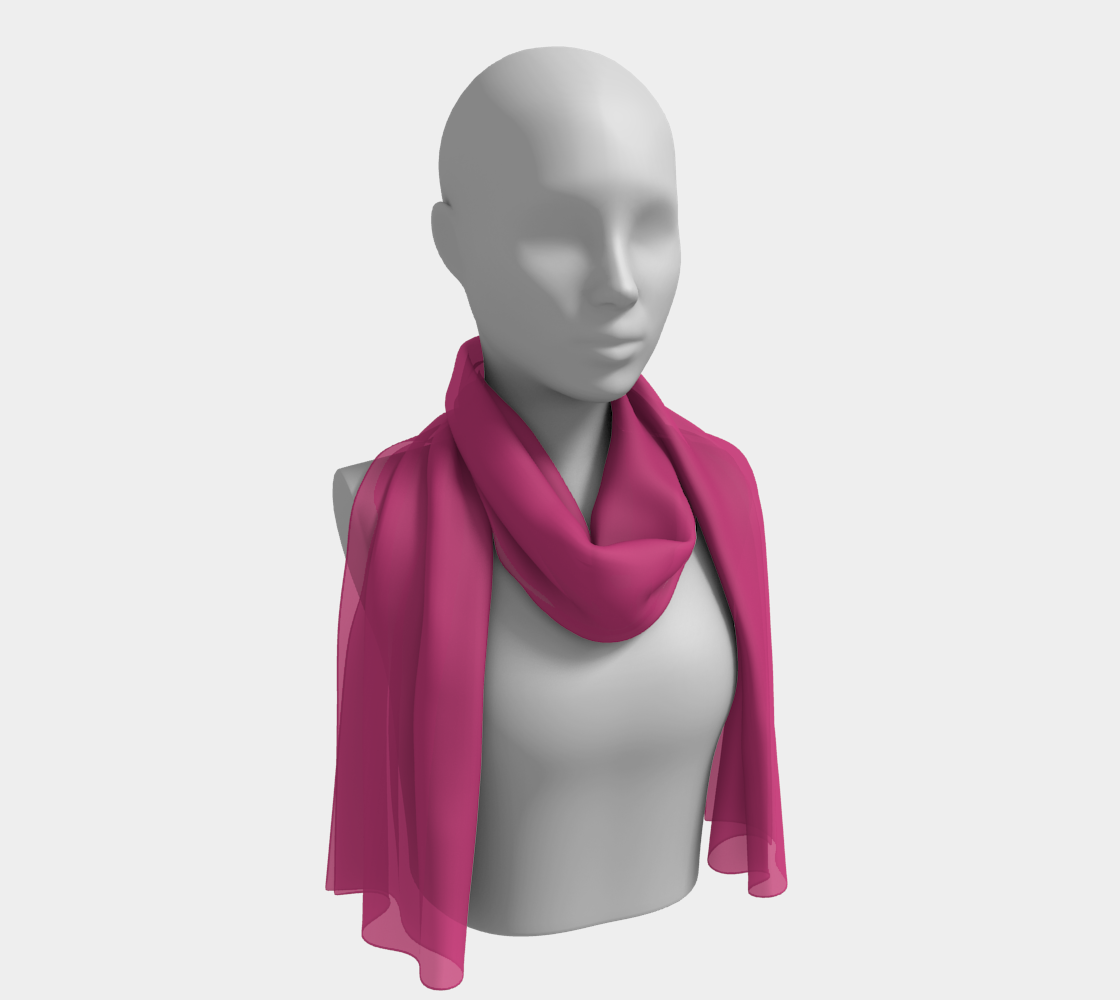 Queen of Petals The Colorist Deep Magenta Long Silk Scarf, worn as shoulder throw, deep magenta silk