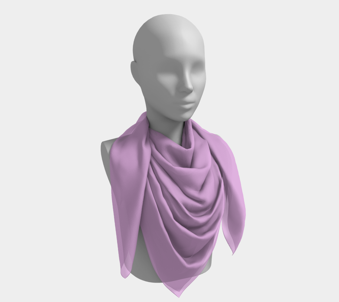 Queen of Petals The Gallery Light Orchid Square Silk Scarf, 50" × 50" statement size for head wraps and draping