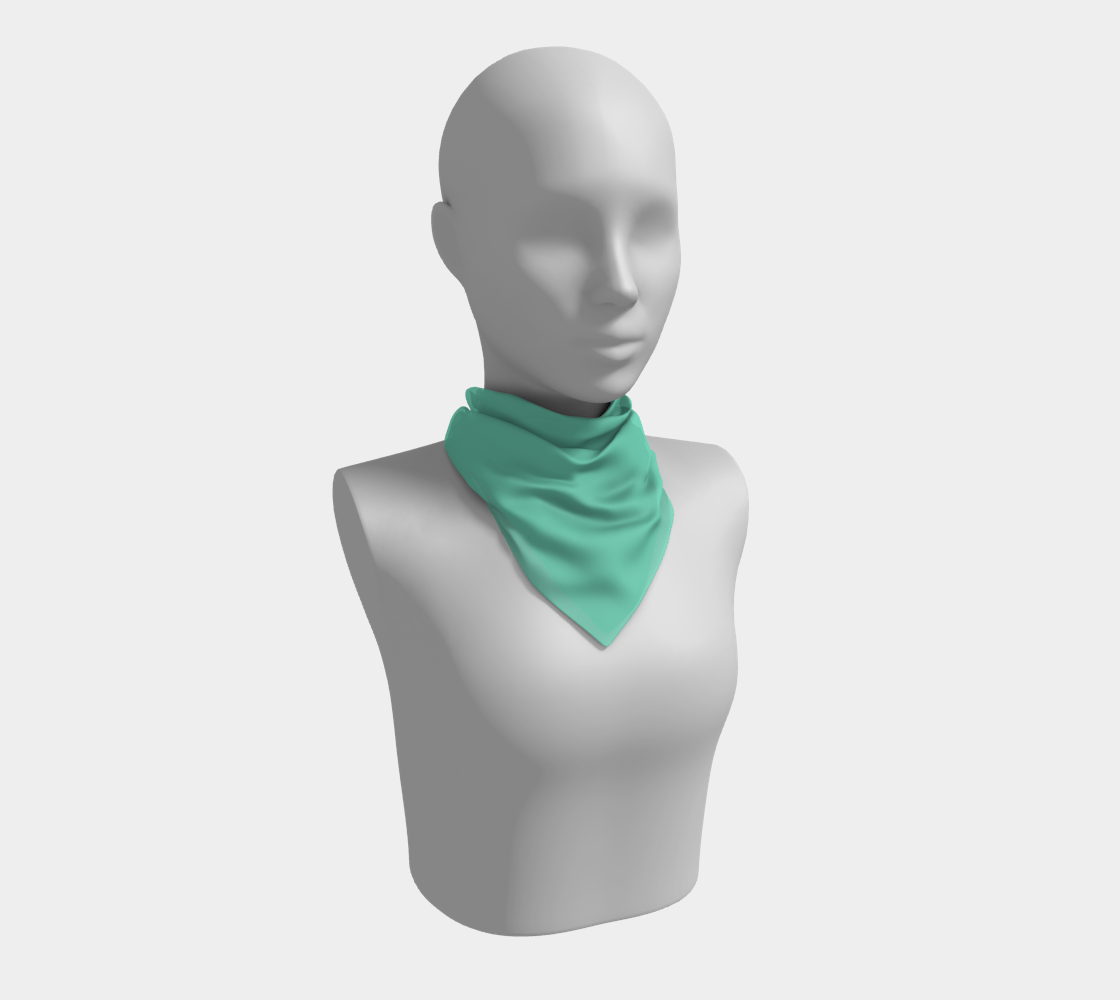 Queen of Petals The Herbarium Light Jade Square Scarf, 16-inch size, lightest translucent jade in premium silk
