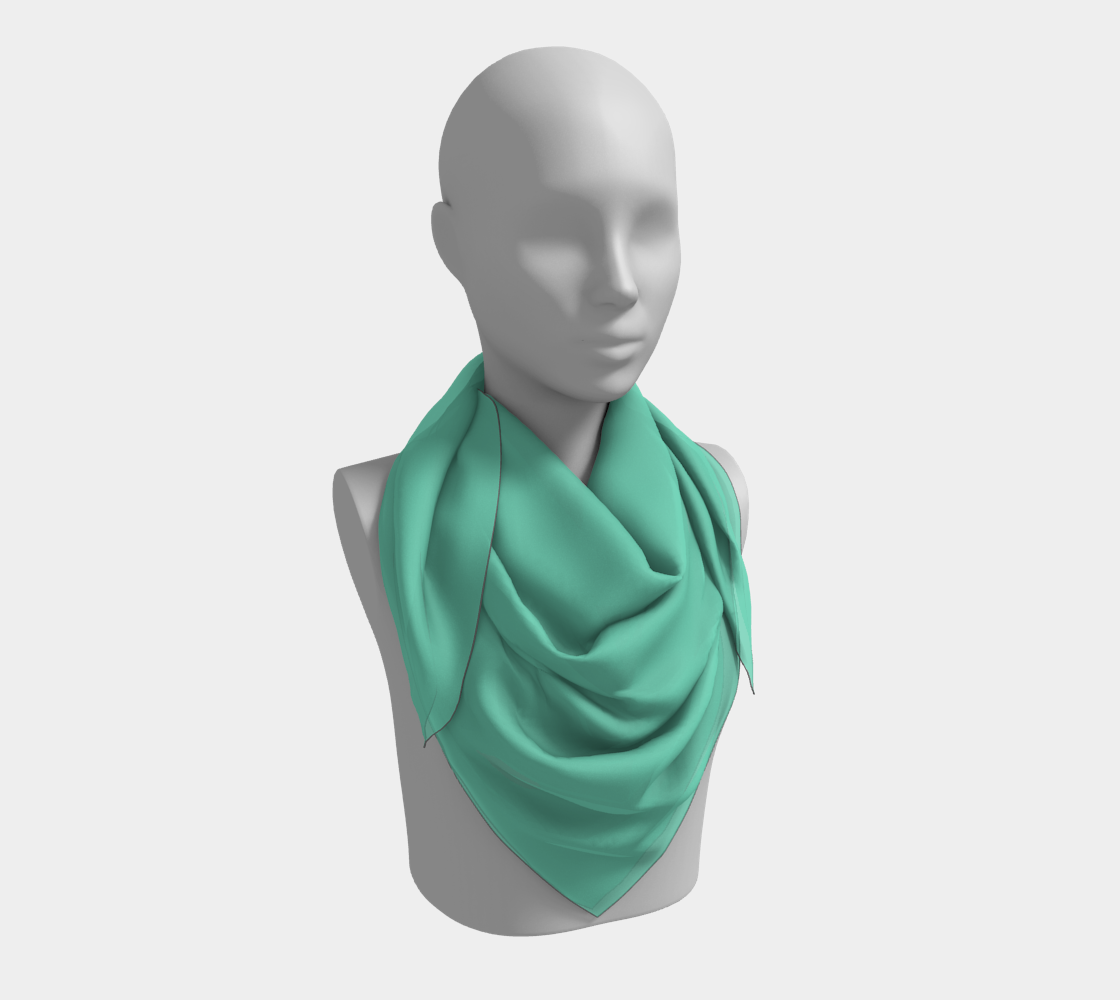 Queen of Petals The Herbarium Light Jade Square Scarf, 36-inch versatile size, pale jade like spring specimens preserved