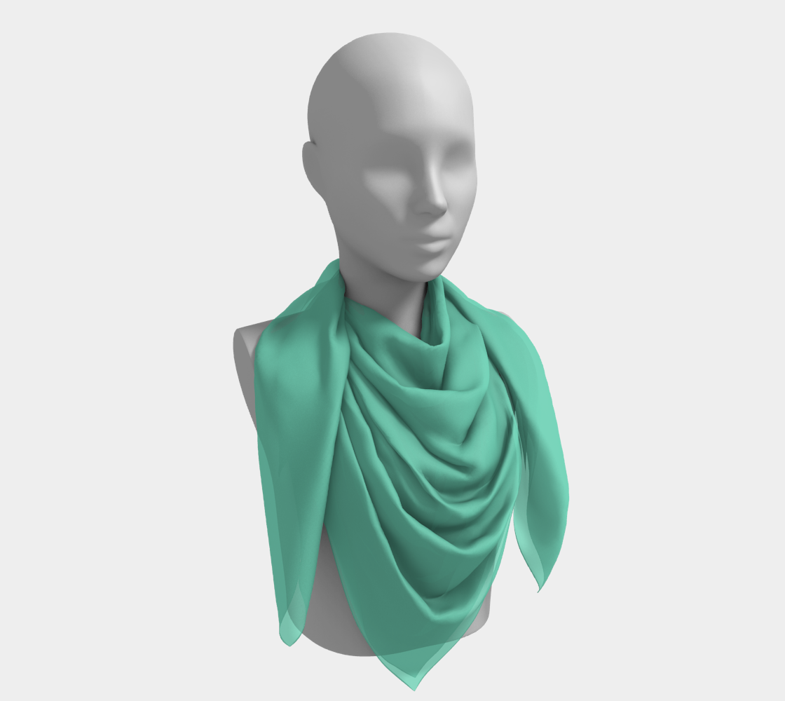 Queen of Petals The Herbarium Light Jade Square Scarf, 50-inch statement size, translucent jade for dramatic draping