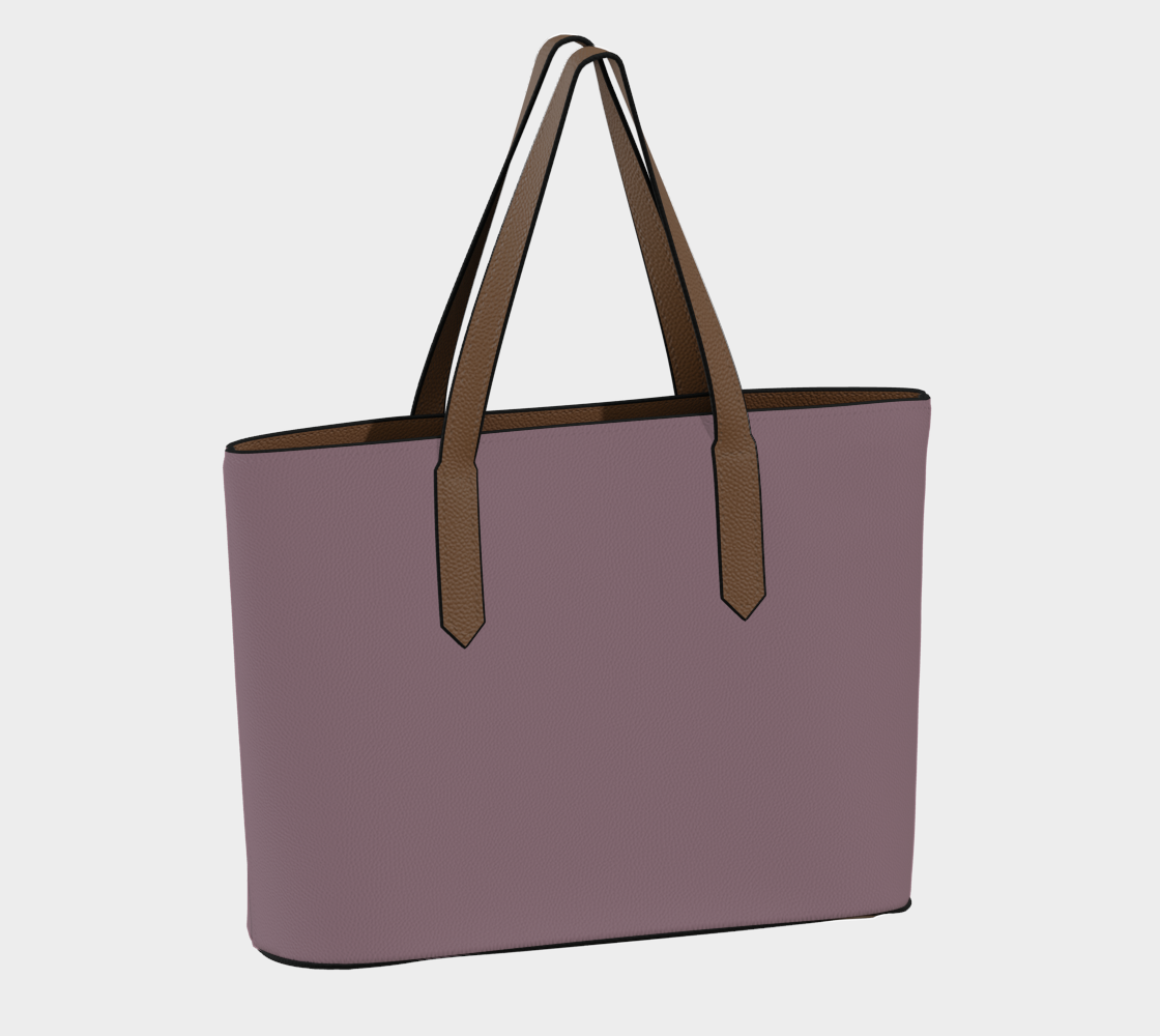 Queen of Petals The Keeper Dark Dusty Rose Tote, back view, solid color straps and base