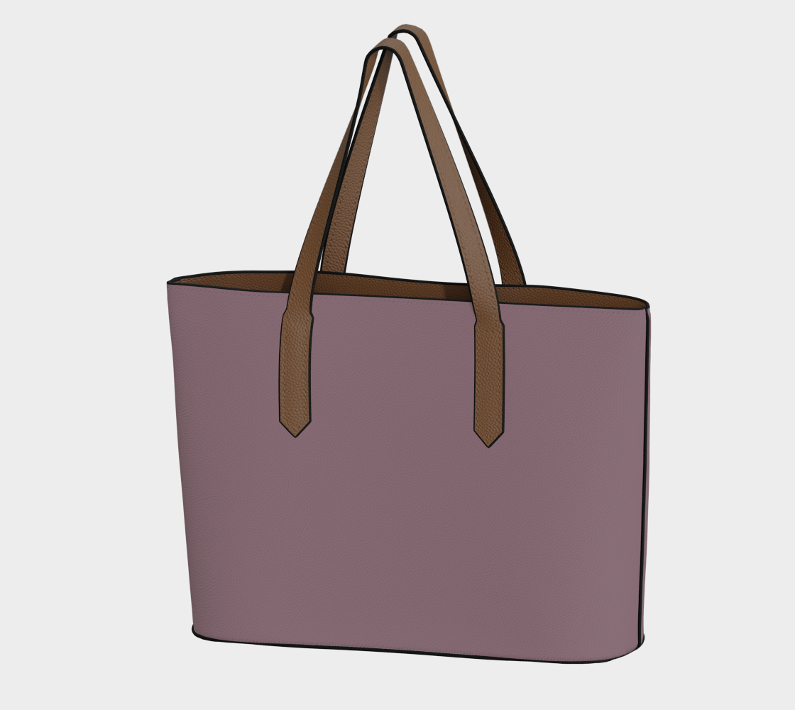 Queen of Petals The Keeper Dark Dusty Rose Tote, front view, UV-cured vegan pebble leather with magnetic snap