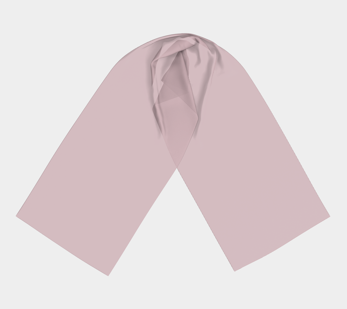 Queen of Petals The Keeper Dusty Mauve-Rose Long Silk Scarf, full view laid flat, 16" × 72" silk habotai
