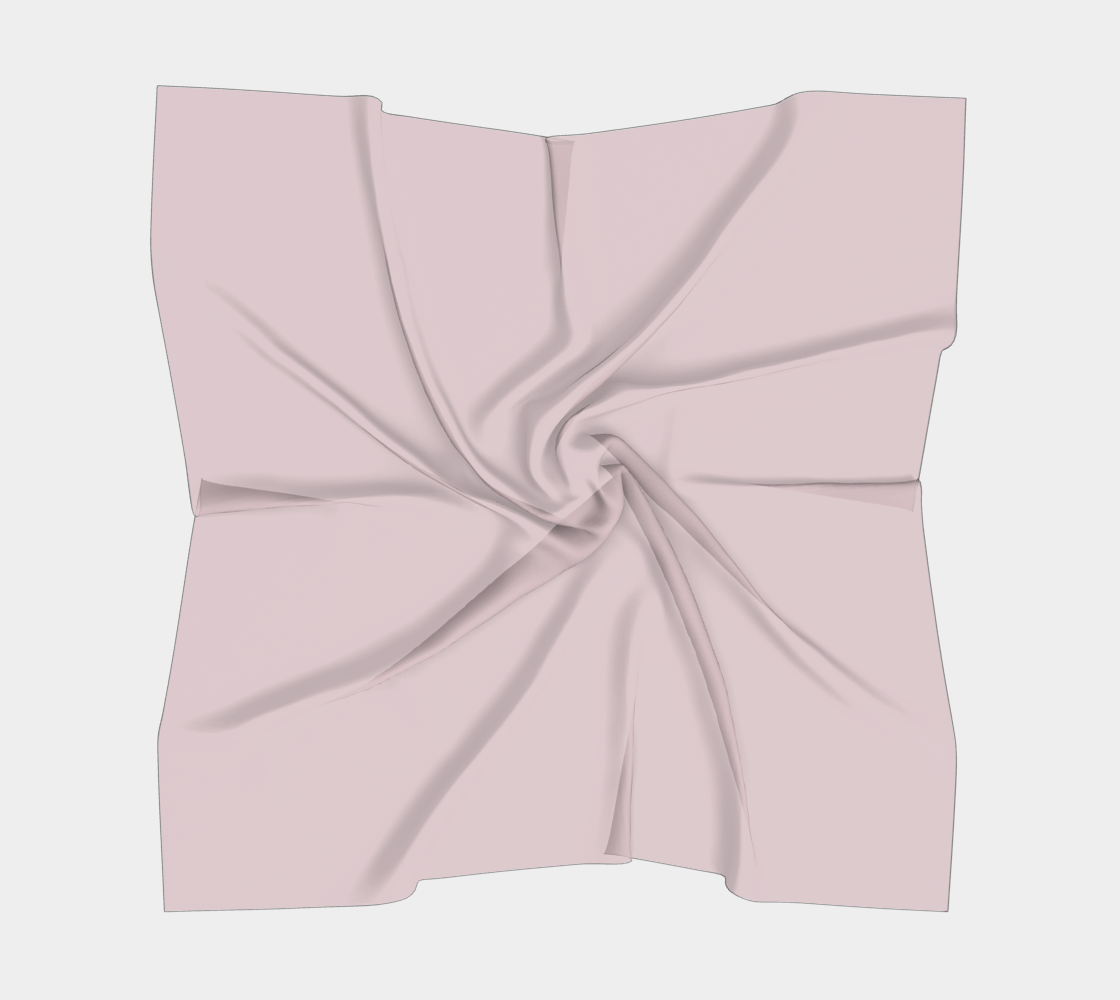 Queen of Petals The Keeper Soft Dusty Rose Square Scarf, 16" × 16" full view laid flat, silk habotai