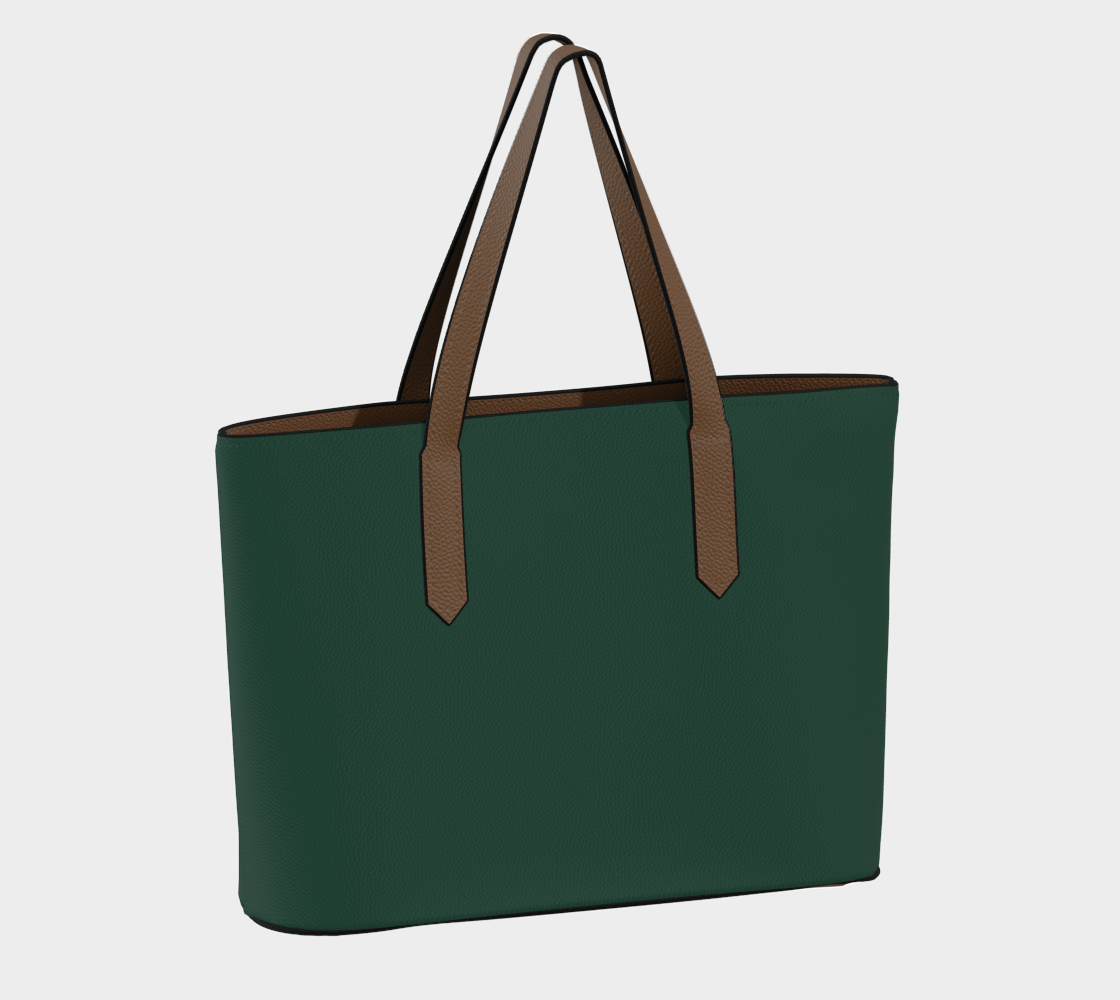 Queen of Petals The Prop Master Dark Emerald Tote Bag, back view showing 18" × 12" × 5" construction