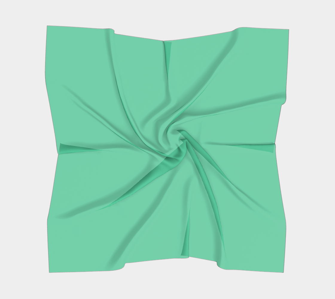 Queen of Petals The Prop Master Emerald Square Scarf, complete view showing emerald color and finished edges