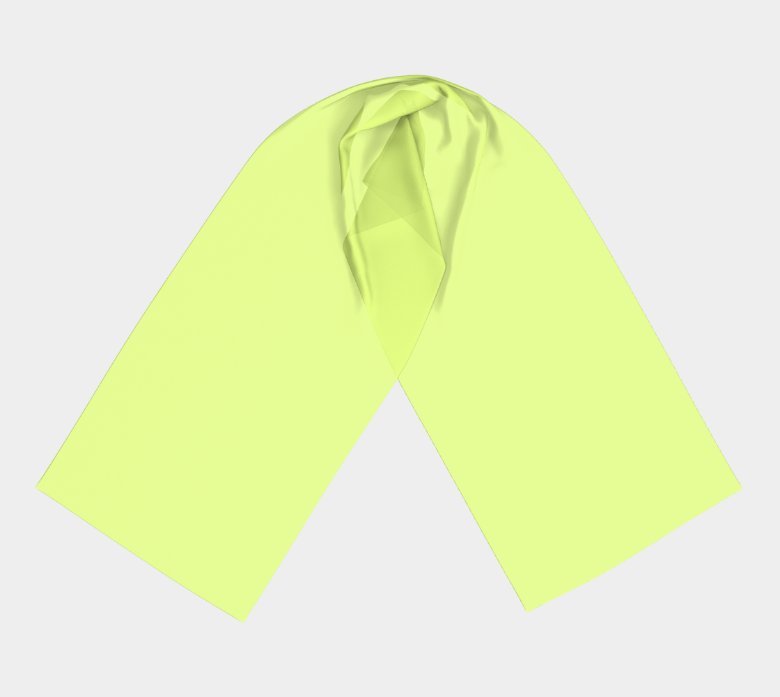 Queen of Petals The Propagator Chartreuse Lime Long Silk Scarf, complete view showing length and drape, botanical green