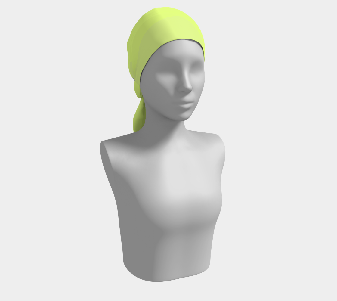 Queen of Petals The Propagator Chartreuse Lime Long Silk Scarf, styled as head wrap, fresh chartreuse silk