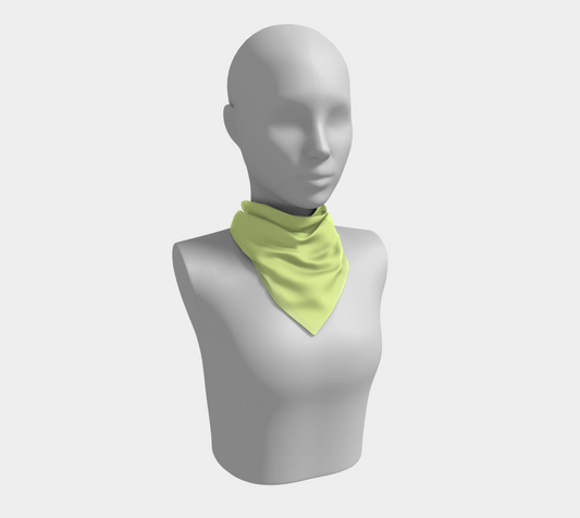 Queen of Petals The Propagator Light Chartreuse Square Scarf, 16 by 16 inch size, pale yellow-green silk