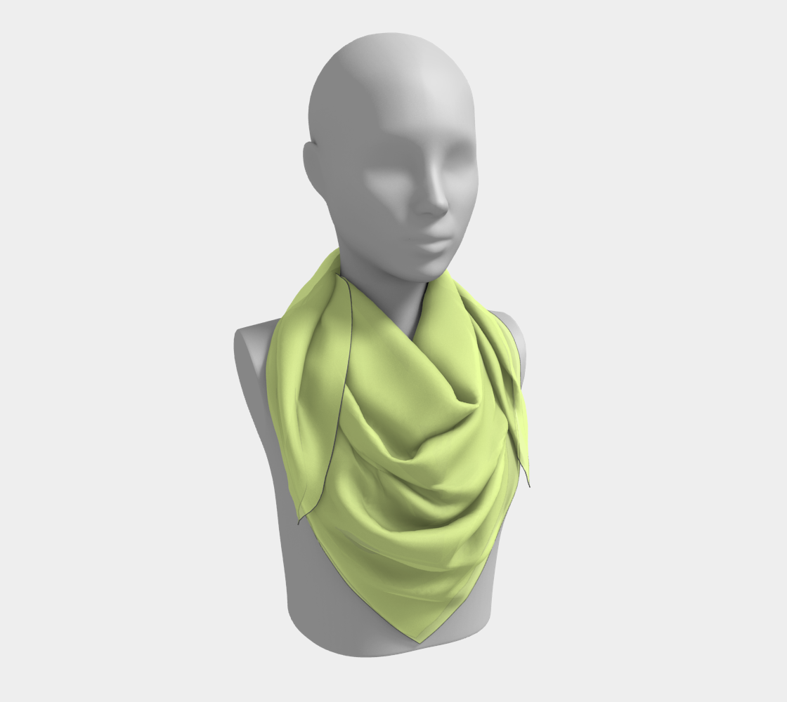 Queen of Petals The Propagator Light Chartreuse Square Scarf, 36 by 36 inch versatile size, luminous green silk