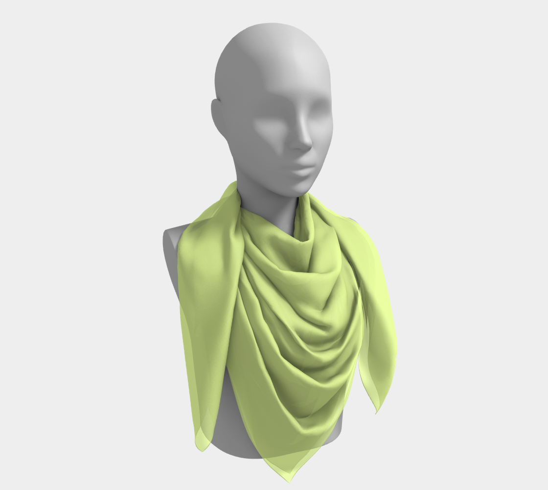 Queen of Petals The Propagator Light Chartreuse Square Scarf, 50 by 50 inch statement size, botanical chartreuse