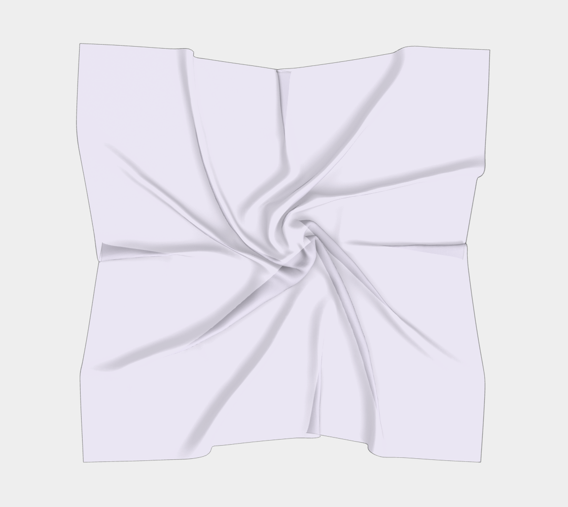 Queen of Petals The Steward Pale Lavender Silk Scarf, 16 by 16 inch square scarf full view, 8mm silk habotai