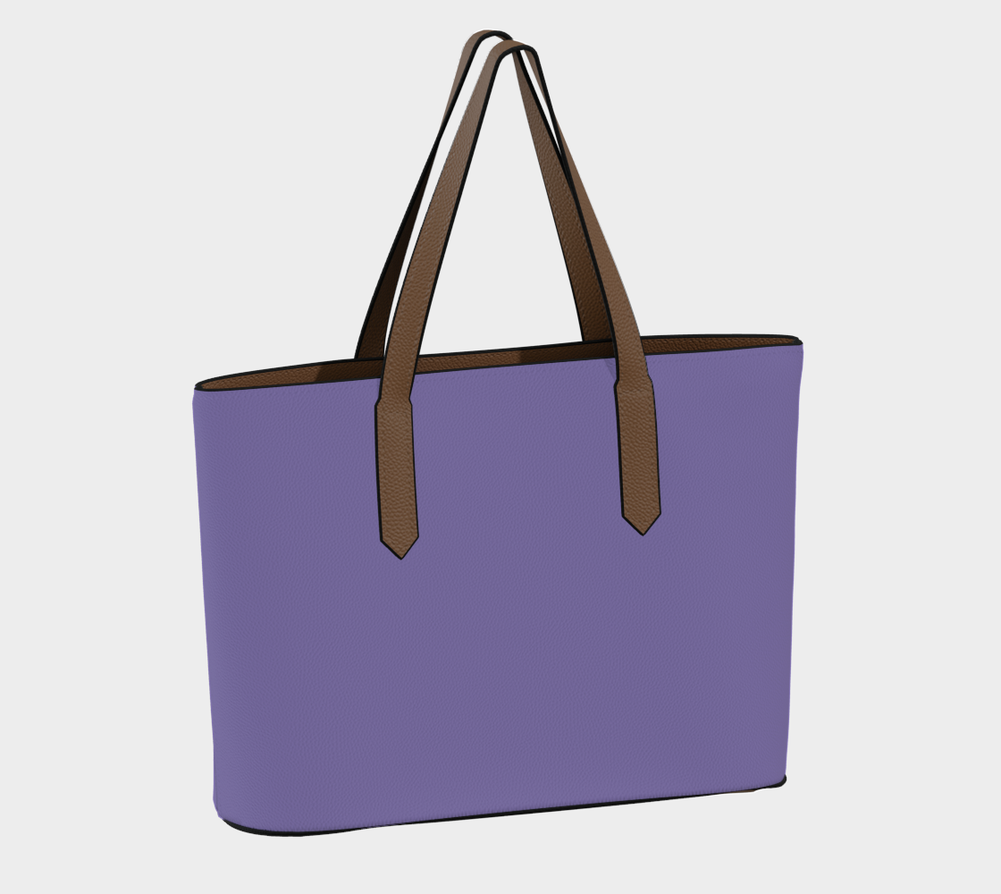 Queen of Petals The Steward Purple Lavender Tote Bag, back view showing solid construction and structure