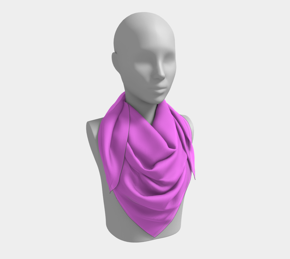 Queen of Petals The Studio Fuchsia Silk Scarf, 36" × 36" size, shoulder and belt styling