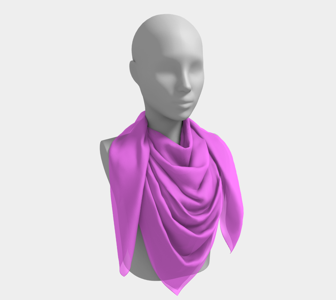 Queen of Petals The Studio Fuchsia Silk Scarf, 50" × 50" statement size, head wrap and draping