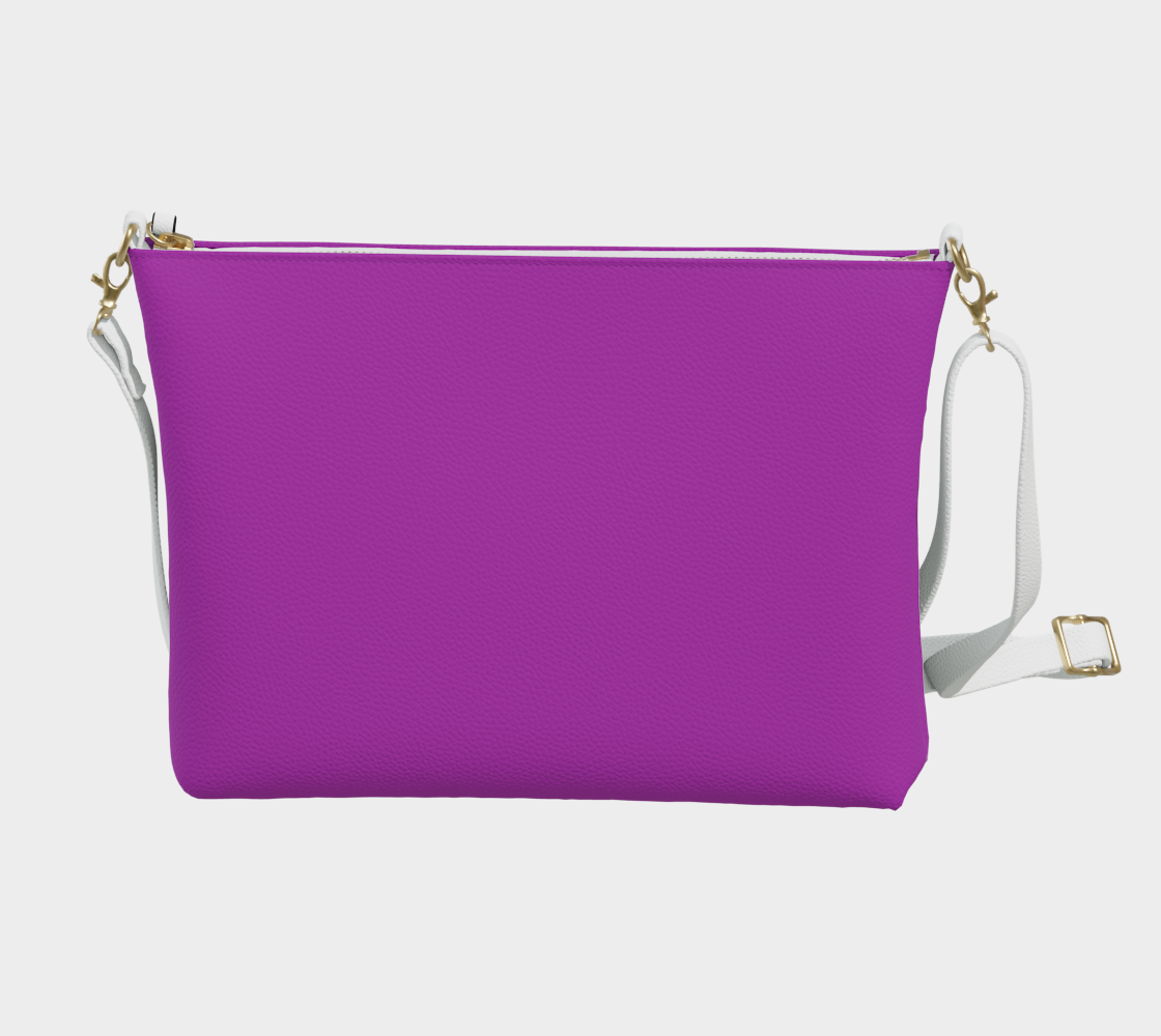 Queen of Petals The Studio Magenta Fuchsia Crossbody, back view, navy twill lining