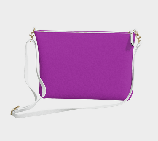 Queen of Petals The Studio Magenta Fuchsia Crossbody, front view, vegan pebble leather