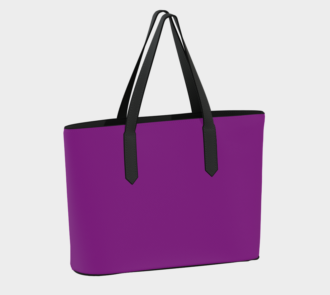 Queen of Petals The Studio Purple Fuchsia Tote, back view, 18" W × 12" H × 5" D