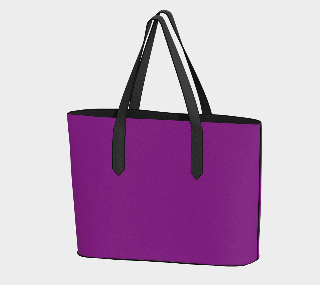 Queen of Petals The Studio Purple Fuchsia Tote, front view, vegan pebble leather construction