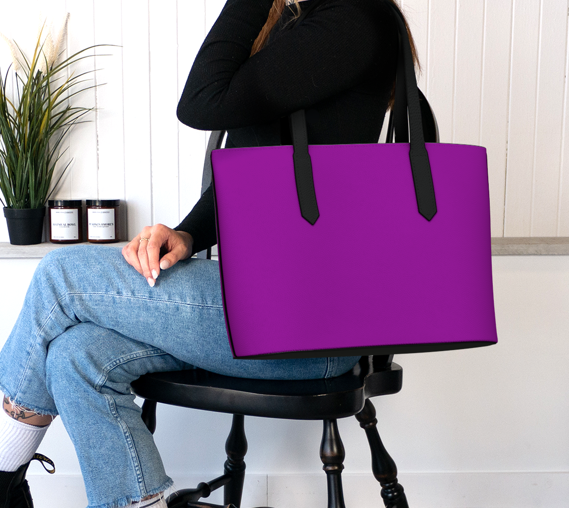 petals-the-studio-purple-fuchsia-tote-on-shoulder.jpgQueen of Petals The Studio Purple Fuchsia Tote, worn on shoulder, fits 16" laptop