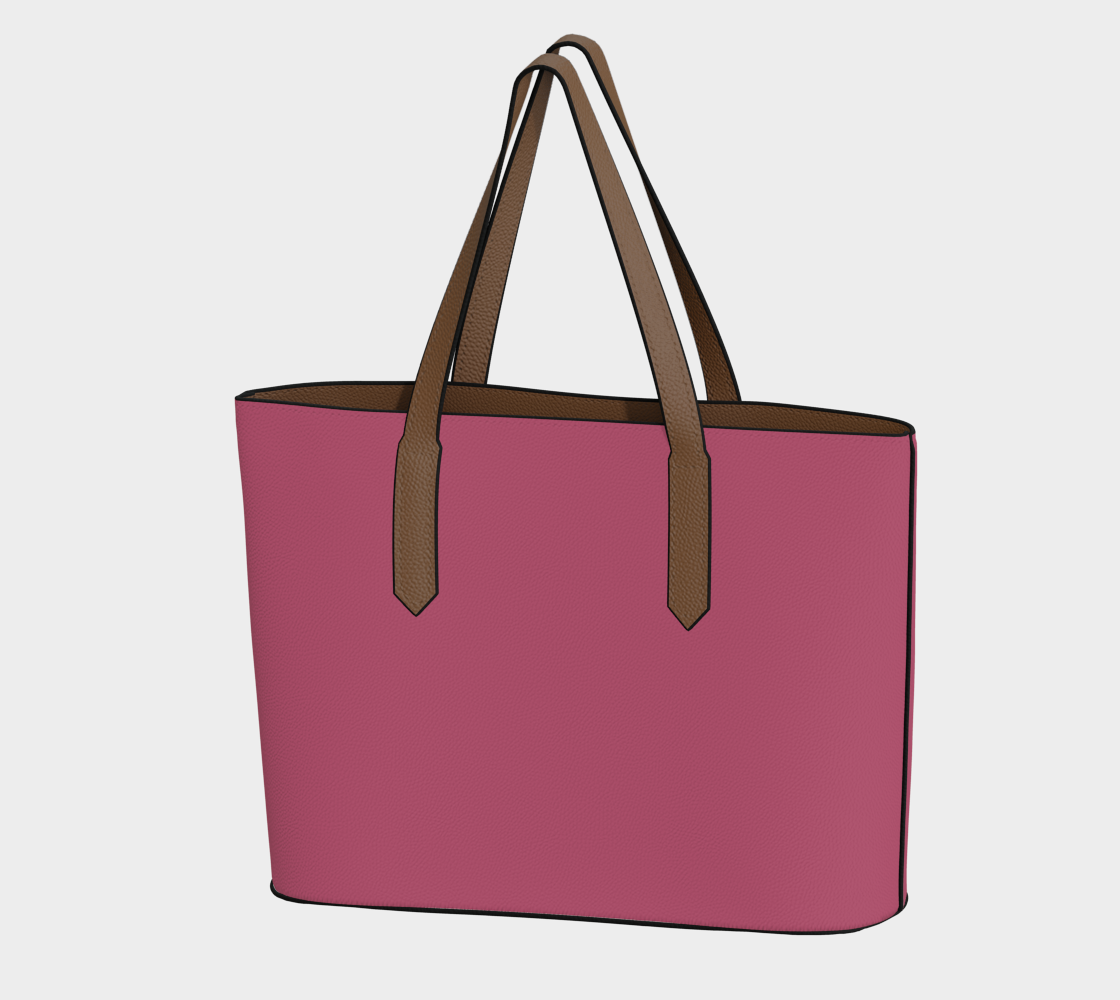 Queen of Petals The Tender Deep Cerise Tote, front view, vegan pebble leather with magnetic snap closure