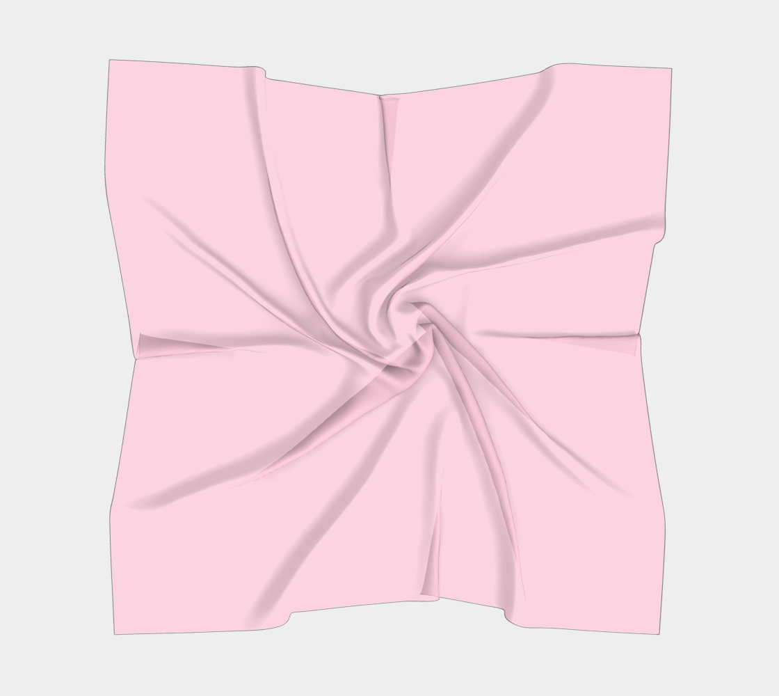 Queen of Petals The Tender Petal Rose Square Silk Scarf, full view flat lay, rose pink silk