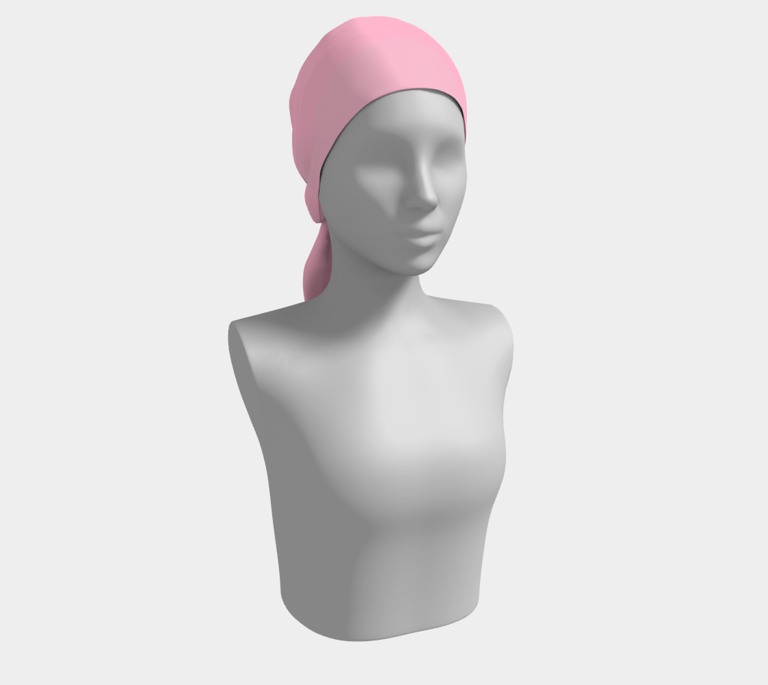 Queen of Petals The Tender Rosette Long Silk Scarf, styled as head wrap, rose charmeuse silk