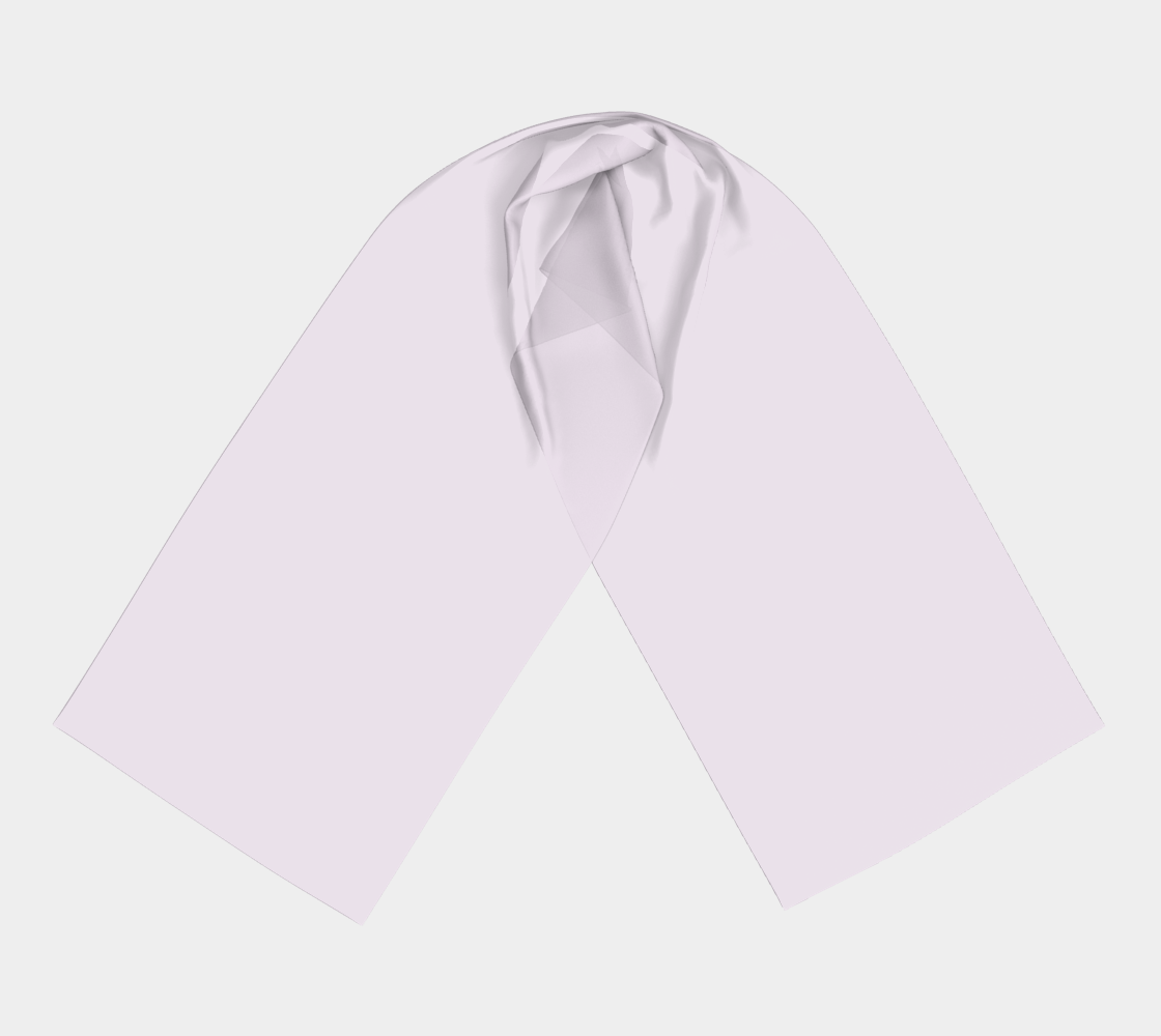 Queen of Petals Twilight Lilac Long Scarf, full view flat lay, lilac silk with rolled hem
