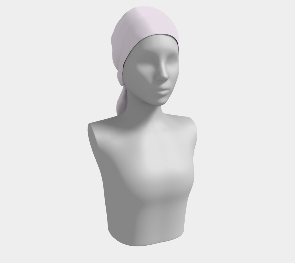 Queen of Petals Twilight Lilac Long Scarf, wrapped as head covering, lilac silk habotai flowing