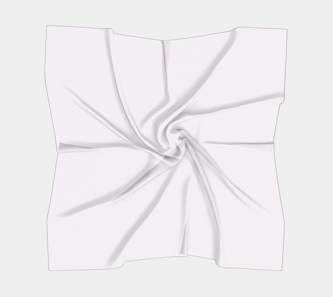 Queen of Petals Twilight Lilac Pearl Square Scarf, full view flat lay, silk habotai with rolled hem