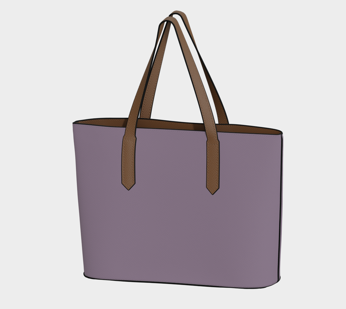 Queen of Petals Twilight Lilac Plum Lilac Tote, front view, plum lilac vegan pebble leather with magnetic snap