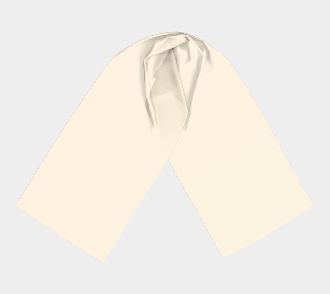 Queen of Petals Vanilla Long Silk Scarf, full view, in warm cream vanilla
