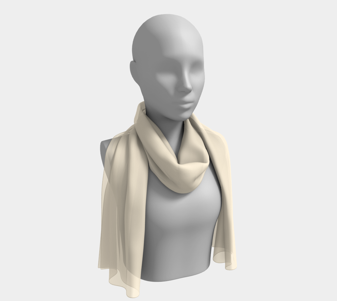 Queen of Petals Vanilla Long Silk Scarf draped as shoulder throw, showing fluid movement