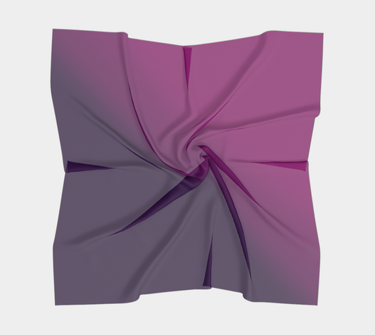 Yvaine Ombré Silk Scarf laid flat showing complete twilight design in vivid magenta to deep violet gradient by Queen of Petals